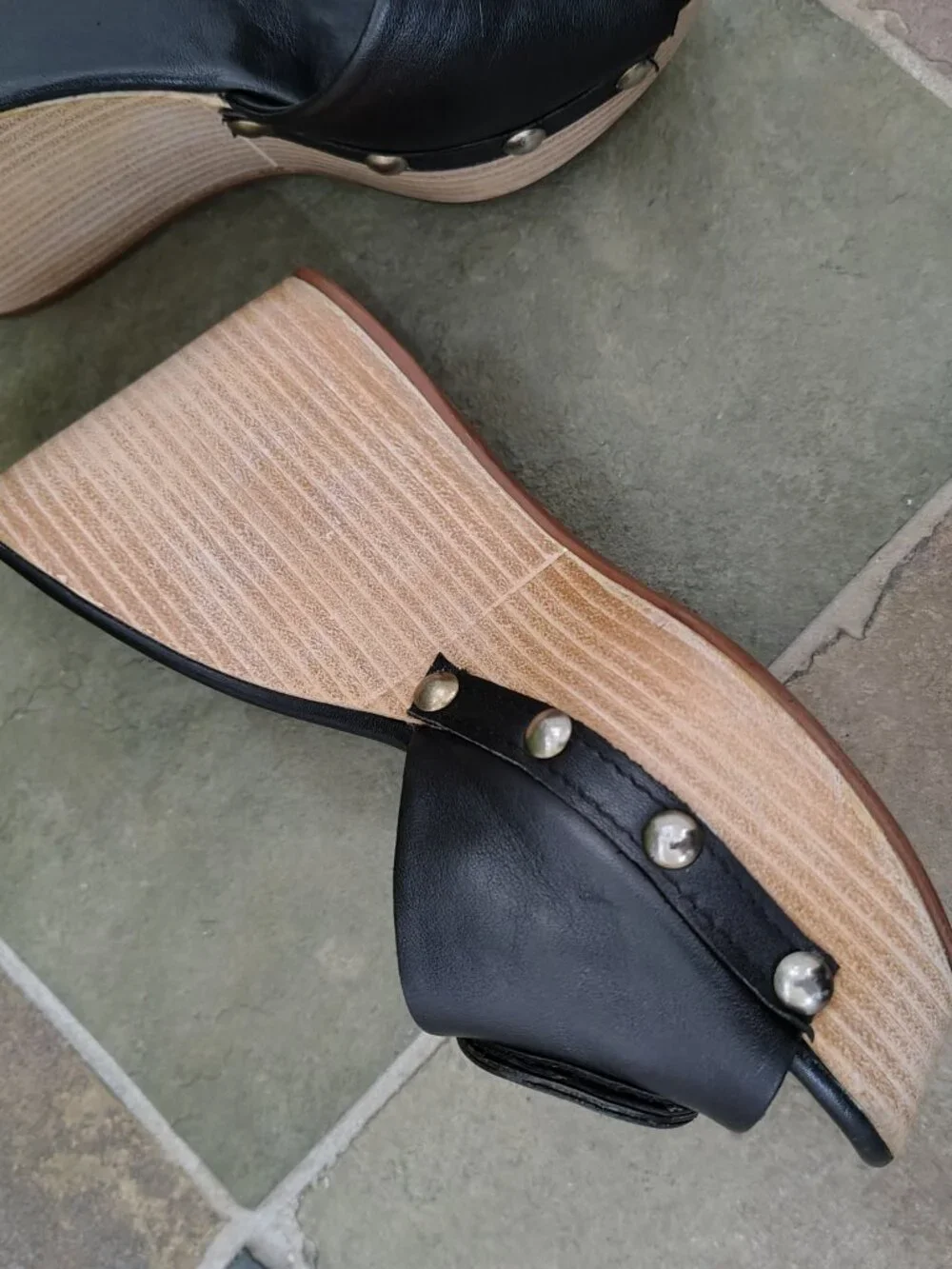 Tory Burch Black Leather Wedge Sandal
